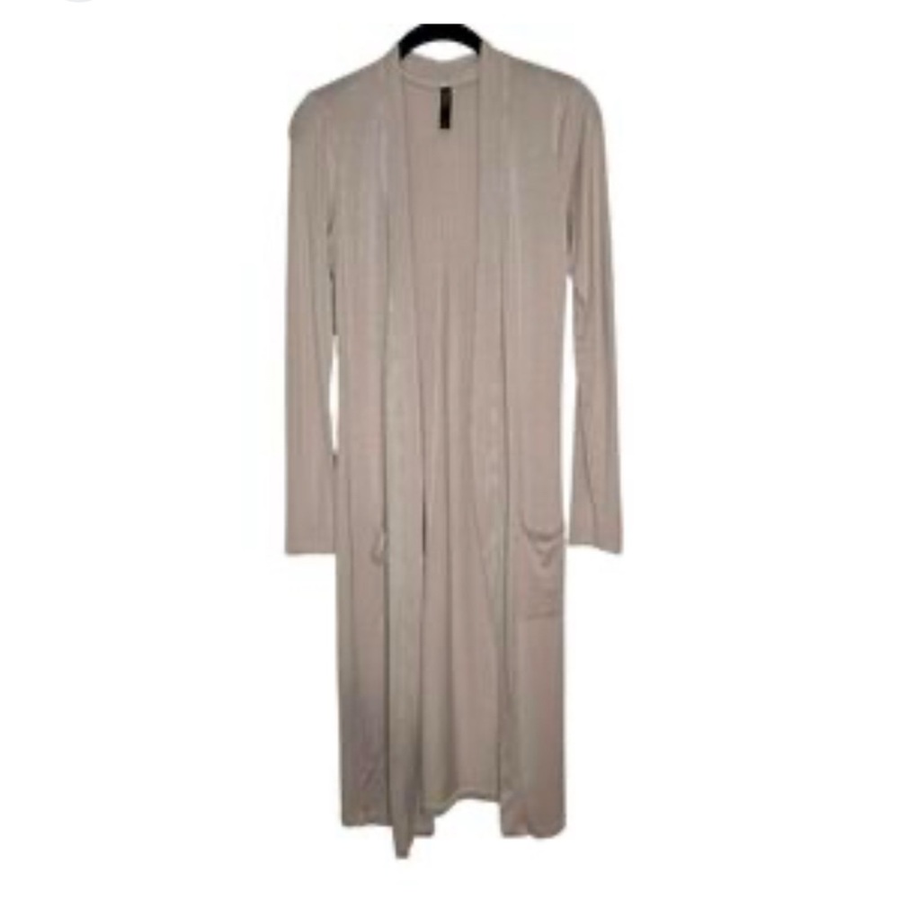 Savvi Eloise Light Grey Duster Kimono Sweater with Pockets Size 2 NWT